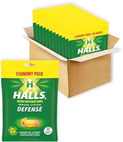 HALLS Defense Assorted Citrus Vitamin C Dietary Supplement Drops, 960 ct