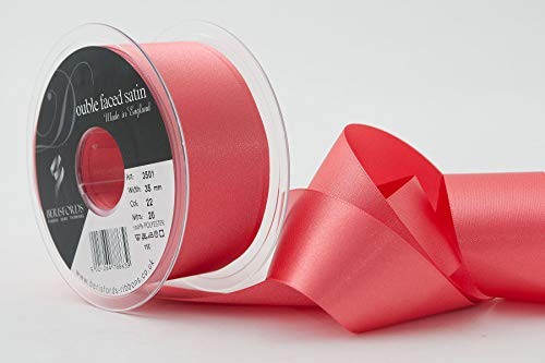 Berisfords Polyester-Garn-Satinband, 35 mm, Koralle