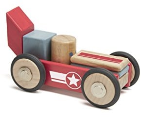 TEGU 5701412 Holzbausteine magnetisch, Stunt Team, Rennauto, 12-teilig