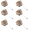 TopTie 6 Stück Ansteckblumen Herren Handgemachte Blume Beige Boutonniere für Braut Brautjungfer Gäste