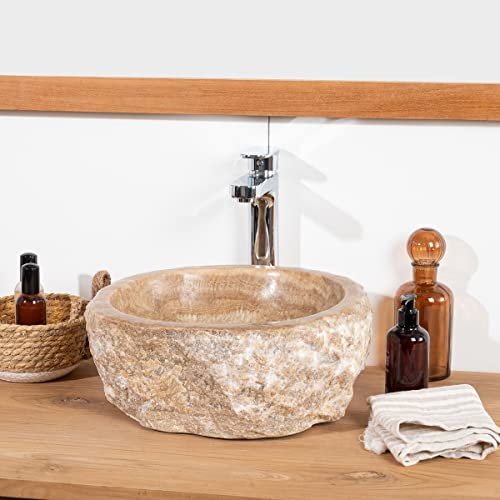 Vasque de salle de bain à poser en pierre Onyx 30-35 cm