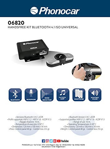 PHONOCAR 06820 Kit Vivavoce BT Bluetooth