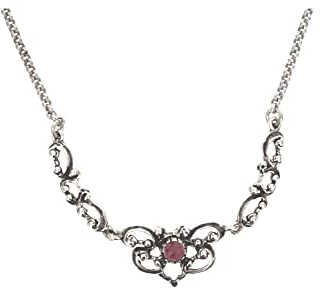 Gerry Eder 1045 Damen Collier Sterling-Silber 925 Silber Rot Granat 48 cm