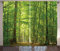 ABAKUHAUS Wald Rustikaler Gardine, Laub Wald Sommer, Schlafzimmer Kräuselband Vorhang mit Schlaufen und Haken, 280 x 260 cm, Braun Grün