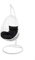 Kideo Swing Chair, Lounge-Möbel, Loungesessel Polyrattan, Hängestuhl, Hängesessel mit Gestell & Kissen (weiß/schwarz)