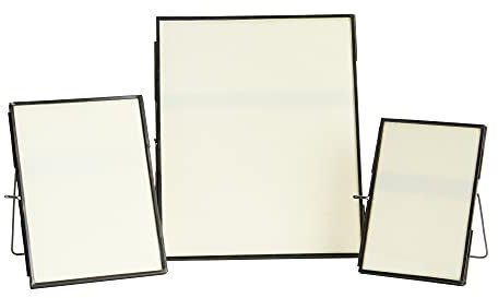 Main + Mesa Dekorativer Bilderrahmen aus Metall, 3-teiliges Set, 20,3 x 25,4 cm, 12,7 x 17,8 cm und 10,2 x 15,2 cm, Schwarz