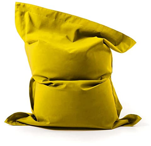 LIVEDECO - Pouf Géant XXL Déhoussable, Extérieur, Outdoor, Jardin, Terrasse, Voile Bateau Jaune BiG52
