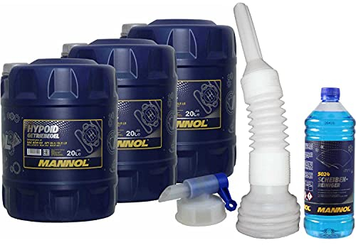 QR-Parts Set 60 Liter 85454431 CT4503 DIN61 5024 MN8106-20 1 Original MANNOL Scheiben-Reiniger -70 °C Frostschutz Konzentrat 20 Hypoid Getriebeoel 80W-90 API GL 4/GL 5 Auslaufhahn