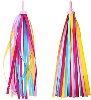 Vélo Guidon Streamers,1 paire Enfant Vélo Rubans Tassel Guidon Glands Décoration pour Vélo pour Enfants, Scooter Filles Garçons.facile à attacher au guidon de vélo de tricycle de scooter.