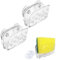 AMUONTY 2 Pack Sponge Holders with Suction,Clear Plastic Container, Kitchen Dish Sponge Holder, Bathroom Accessory, Space Saving Sink Countertop Organizer