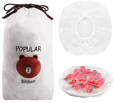 100 Pcs Fresh Keeping Bags Plastic Cling Film Food Storage Covers for Fruit Preservation and Food Storage