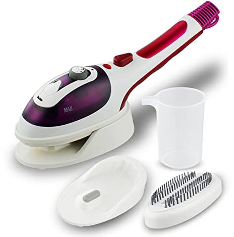 Vaporiera Portatile, Indumento Da Viaggio Portatile Per Vestiti 800 W Ferro Da Stiro Con Spazzola A Vapore A Riscaldamento Rapido Per La Rimozione Delle Rughe Del Tessuto A Vapore Per La Casa,Viola