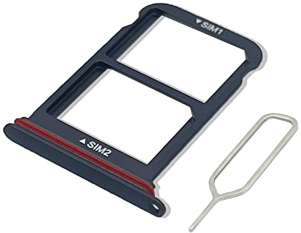 Eonpam Original DUAL SIM Card Slot Tray Holder Replacement for (Huawei P20 Pro) Incl SIM Pin (Black)