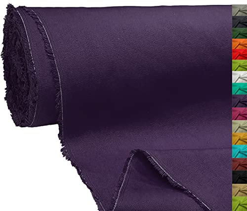A-Express 100% Baumwolle Segeltuch Stoff Canvas Material Kleiderstoff Tuch Vorhänge Tasche 145cm 57 Breit 250GSM Meterware - 2 Meter 200cm x 145cm Violett