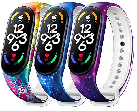 Baaletc Armband Kompatibel mit Xiaomi Mi Band 7,Mi Band 7 Smart Ersatzbänder Bunte Soft Silikon Armband Smartwatch Ersatzarmband für Xiaomi Mi Band 7