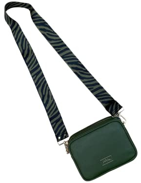 Alice Wheeler Kamera Crossbody Soho Bag Doppelreißverschluss mit 2 Gurten und Bienenbefestigung, olivgrün, One Size