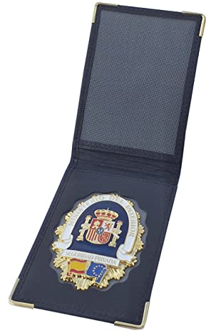 Tiendas LGP - Cartera Portaplaca de Piel, EL Potro – Seguridad Privada, Color Negro, 10,5 x 7,5 cm