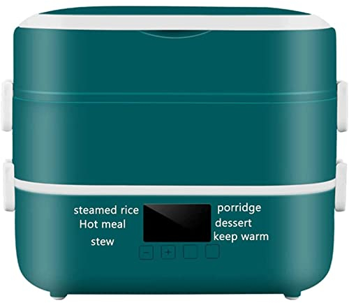 OLOTU Leakproof 6 in 1 Electric Lunch Box, Insulated Food Heater with White Porcelain Liner, Large-Capacity Self Heating Box for On-the-Go Removable