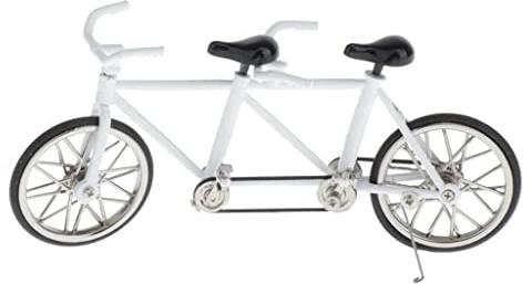 Folpus Legierung: 16 Tandem Fahrrad Modell Spielzeug Sammlerstücke für Kinder, Kollegen Und Klassenkameraden Auswahl, Weiß