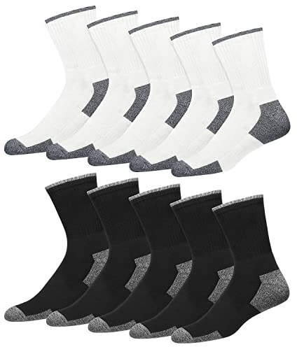 SOXCO Calcetines de Hombre en Algodón – Pack de 10 Pares Tipo Crew para Uso Diario (EU 43-46, Multicolor)