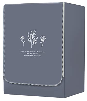 FANSU Grigio Copertura Lavatrice per Esterno per Lavatrici e Asciugatrice, Impermeabile Antipolvere Coprilavatrice da Esterno con Aperture Frontali Protezione Solare (M-8-10kg,Foglia)