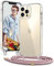 Vaykwo Funda con Cuerda para iPhone 12 Pro MAX de 6,7 Pulgadas, Funda con Cordón Ajustable para el Cuello para iPhone 12 Pro MAX, Funda Transparente con Correa para el Cuello, OroRosa