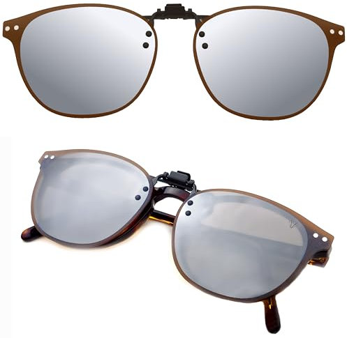 CREYESTAL Polarisiert Sonnenbrillen Aufsatz Brille, Sonnenbrille Clip, Anhebbar und Ultraleicht, Herren, Damen 100% UV400