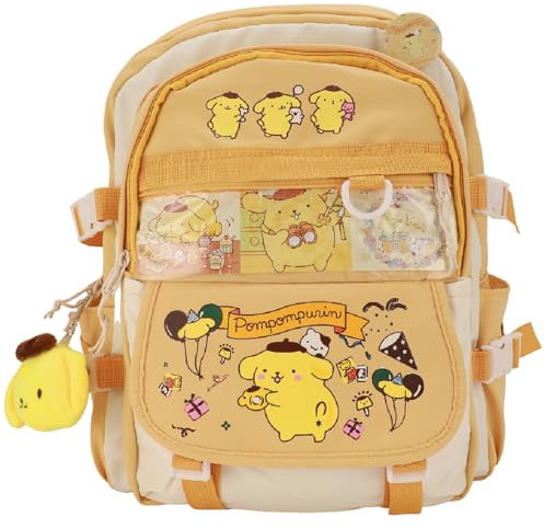 Juju Pompompurin Zaino Kawaii - Accessori Carino per Adulti - Borsa Giapponese Large in Giallo
