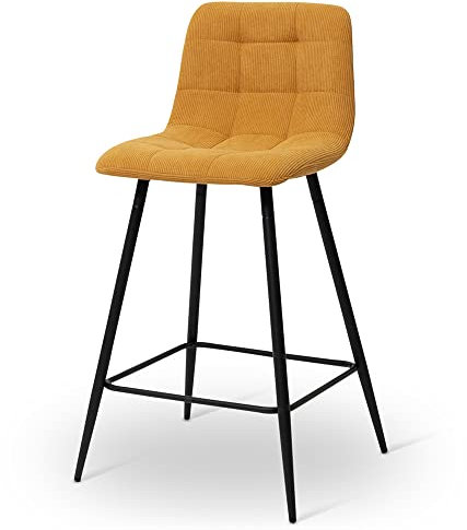 Milton & Oldbrook Barhocker, Velours, niedrig, Berlin, Gelb