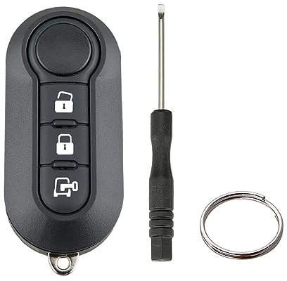 3 Tasten Fernbedienung Klapp Schlüsselgehäuse Kompatibel für FIAT 500L MPV Ducato Doblo Citroen Jumper Peugeot Boxer(C)