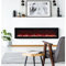 Huibathroom Electric Fireplace with 14 LED Flame Colors Wall-Mountabl Heater Fire,Thermostat Remote Control,Black (152.4x10.8x45.7cm)