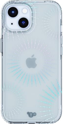 tech21 Evo Sparkle case for iPhone 15 Plus - Compatible with MagSafe - Impact Protection Case - Lunar Clear