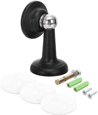 sourcing map Magnetisch Tür Haftmagnete Türstopper Fangboden Türhalter Wandhalterung Bodenmontage Schwarz