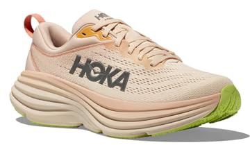 Hoka Womens Bondi 8 Textile Cream Vanilla Trainers 6 UK