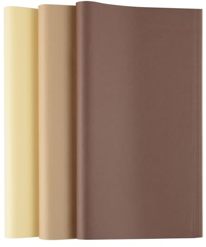 Bouiexye 60 Blätter Braun Seidenpapier für Geschenktüten 50 x 37cm Seidenpapier Bulk Weihnachten seidenpapier verpackungsmaterial für Geschenkpapier Füller Blumen Geburtsta Hochzeit Dekor