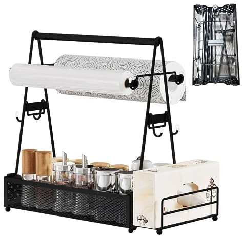 Jorzer Grill Caddy Metall Grill Caddy mit Papierhandtuchhalter Utensilien Caddy Picknick Gewürz Caddy großer Grill Werkzeughalter Organizer Aufbewahrung Picknick Caddy für Camping