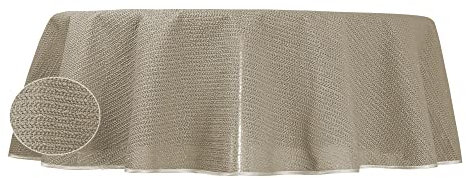 Tischdecke Gartentischdecke Beige 140x180 cm oval PVC Weichschaum rutschfest Outdoor wetterbestädnig Balkon Terrasse