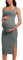 CRZ YOGA Femmes Butterluxe sans Manches Maternité Robe La Division Ruché La Grossesse Bodycone Robe Sauge Grise 42