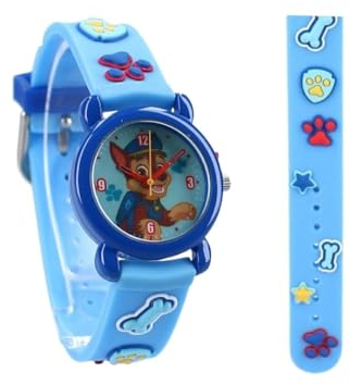 My sweety pop Analoge Armbanduhr zum Lernen von Uhrzeit für Kinder – Schule – Kindergarten – Kindergarten – Urlaub – Geschenkidee, Paw Patrol – Blau