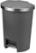 Addis Mode 50 litre Semi Round Kitchen waste trash Pedal Bin with Stainless Steel, Smooth pedal operation with soft close or stay-Open Lid, Large family capacity, Plastic & Stainless Steel (Grey)