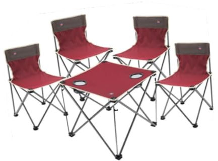 Camping Folded Table and Chairs Set Outdoor with Storage Back Net Portable Picnics for Yard BBQ Family Gatherings Backpacking