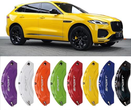 4pc Brake Caliper Covers Compatible Front Rear 18/19/20/21/22 Wheel Size for Jaguar F-pace Accessories (Red)