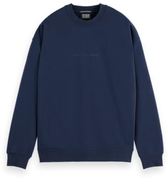 Scotch & Soda Herren Essential Badge Logo Crewneck Sweatshirt Sweatshirt