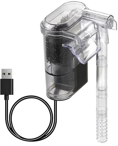 Bouncy Filtro delgado para acuarios de hasta 20 L, funcionamiento silencioso, eficiencia energética de 3 W, perfecto para agua fría y peces tropicales