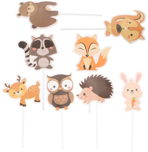 GETAJGHSD 8pcs Jungle Animal Cake Picks Creative Dessert Toppers for Boys and Girls Birthday Party Wild Animal Themed Cupcake Decorations Fun Jungle Party Supplies