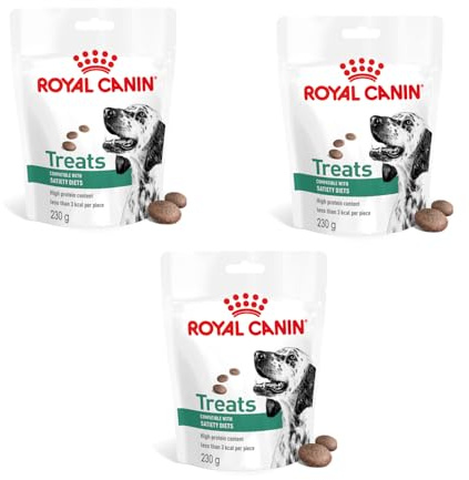 Royal Canin Veterinary Satiety Weight Management Treats | 3er Pack | 3 x 230 g | Snacks für Erwachsene Hunde Aller Rassen | Wiederverschließbarer Beutel | Weniger als 3 Kalorien