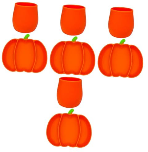 Healvian 4 Ensembles bébés mangeoire Plaque portion couvercle couvert enfant couverts enfant assiettes à ventouses pour tout-petits assiettes pour tout-petits avec aspiration Gel de silice