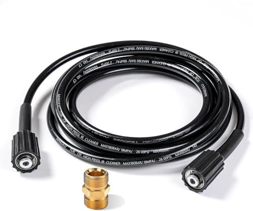 3600PSI Brass M22-14mm Quick-Release Hose Connector for Kärcher K2-K7 Gas/Electric Pressure Washers - Female & Male Thread Extension Adapter (5m 16ft)