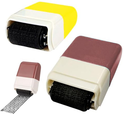 2 Stück Datenschutz Rollstempel,Rollstempel,Identitätsschutz Rollstempel,Adressen Schwärzen,Identität Diebstahl Prävention Stempel,Textschwärzer Schutz,Identität Guard Rollen,Sicherheit Stempel