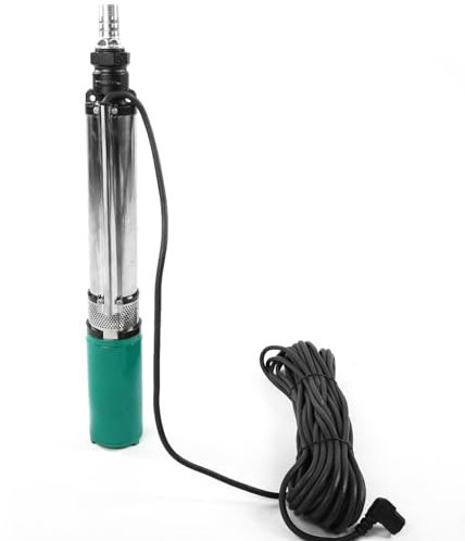 1 '' 48V 60V-4/5M³-45/55M Bomba de Agua, Bomba de Agua Solar DC Bomba Profunda de Pozos Profundos Bomba de Agua Sumergible con Alto Nivel de Agua Solar 20 M Línea